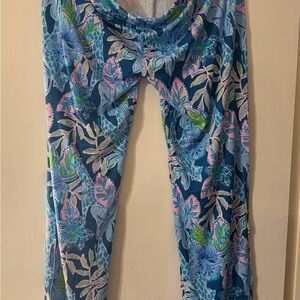 Lilly Pulitzer Macaw Blue Floral Pants